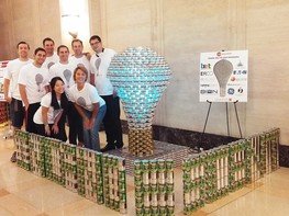 <p>This year, Ghafari’s Chicago office participated in <a href="http://chicago.canstruction.org/" target="_blank">Canstruction</a>, a design and build competition co-presented by AIA Chicago that benefits the Greater Chicago Food Depository. Ghafari was one of twenty teams from local architecture, engineering and construction firms that participated in the event, designing and building structures made entirely out of canned food.  Following the exhibition, all canned goods used in the structures will be donated to the Greater Chicago Food Depository.</p>

<p> </p>

<p>The Ghafari team’s structure, called “inCANdescent", is a giant incandescent light bulb comprised of approximately 2,500 cans that illuminates from the inside with one BION TECHNOLOGIES  Coma RGBW Fixture. The concept aims to raise awareness of the UNESCO International Year of Light while showcasing the talents of Ghafari’s architecture, engineering and lighting professionals.</p>
